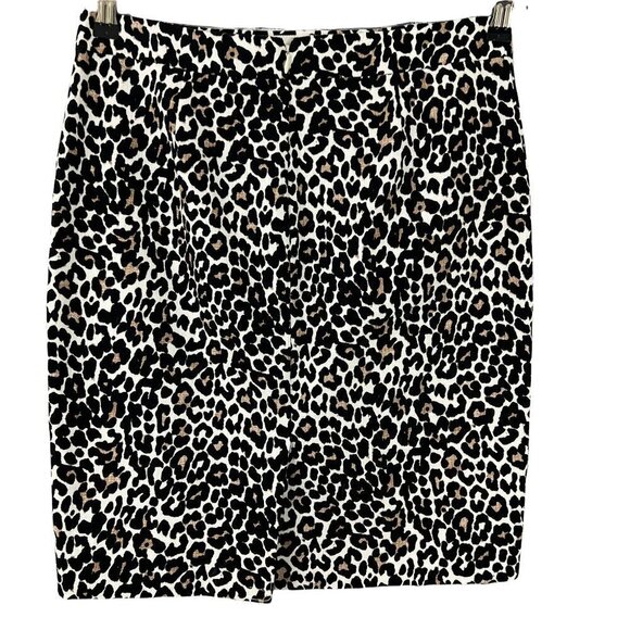 J Crew Leopard Print Pencil Skirt Size 6 - Picture 2 of 7